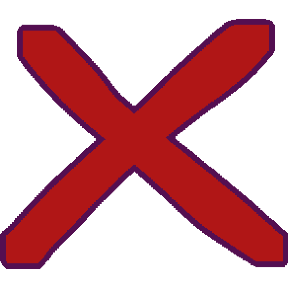 a red x